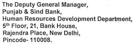 Punjab and Sind Bank Recruitment 2023-Application Submission Address