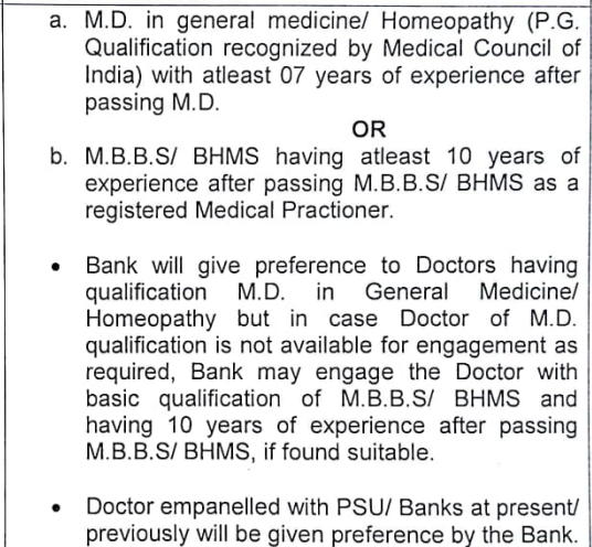Punjab and Sind Bank Recruitment 2023-Qualification and Experience Details