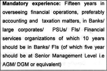 Punjab and Sind Bank Recruitment 2023-Mandatory Experience Details