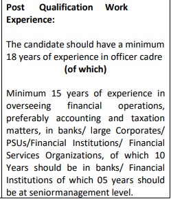 IPPB Recruitment 2023-Experience Requirements