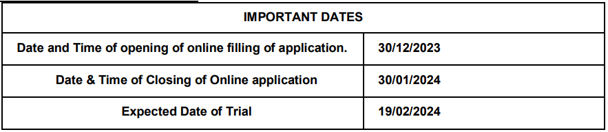 Important Dates of RRC Recruitment 2023