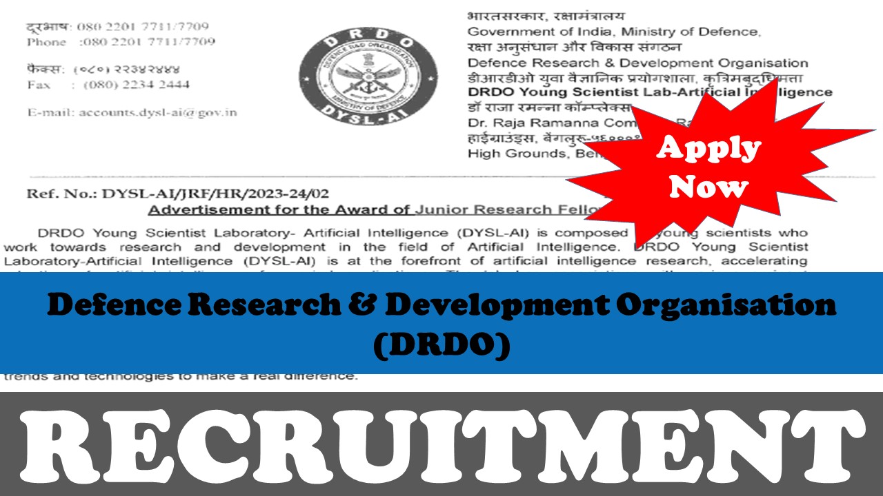 DRDO Recruitment 2024 for JRF: Explore Additional Information, Compensation and Procedure to Apply